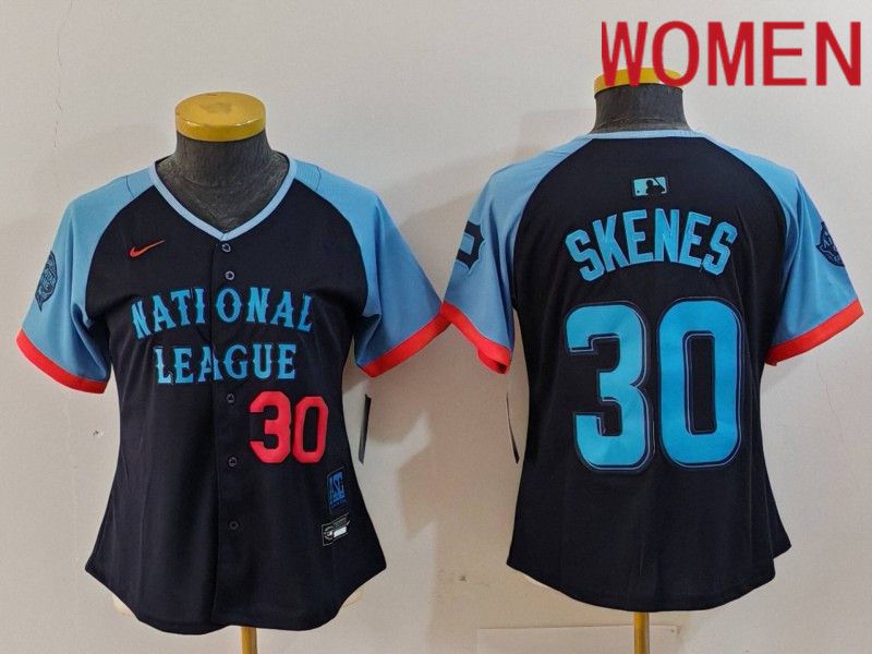 Women Pittsburgh Pirates 30 Skenes Blue All star 2024 Nike MLB Jersey style 6